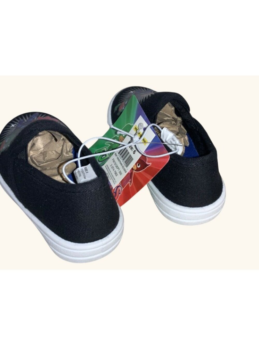 PJ Masks Black Slip-On Canvas Shoes Size 6 Kids Casual Sneakers With Tags - Picture 3 of 16
